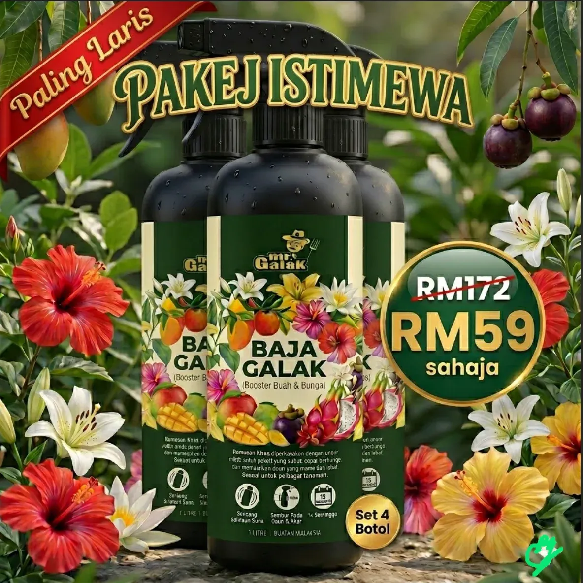 3 Botol MRGALAK (500ml X 3)