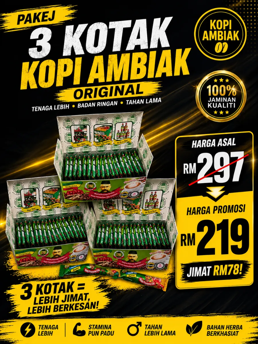 PAKEJ 3 KOTAK KOPI AMBIAK