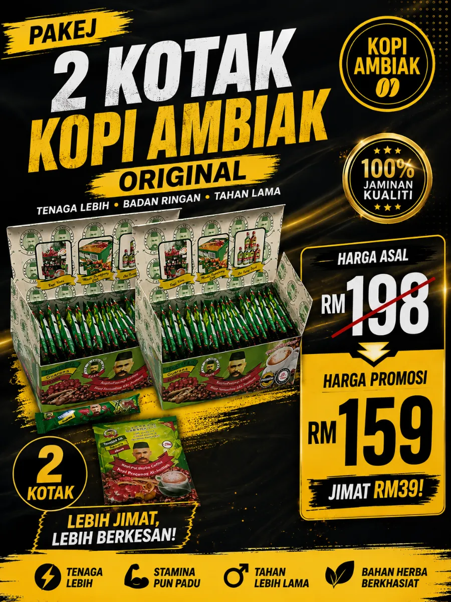 PAKEJ 2 KOTAK KOPI AMBIAK - PALING LARIS !!