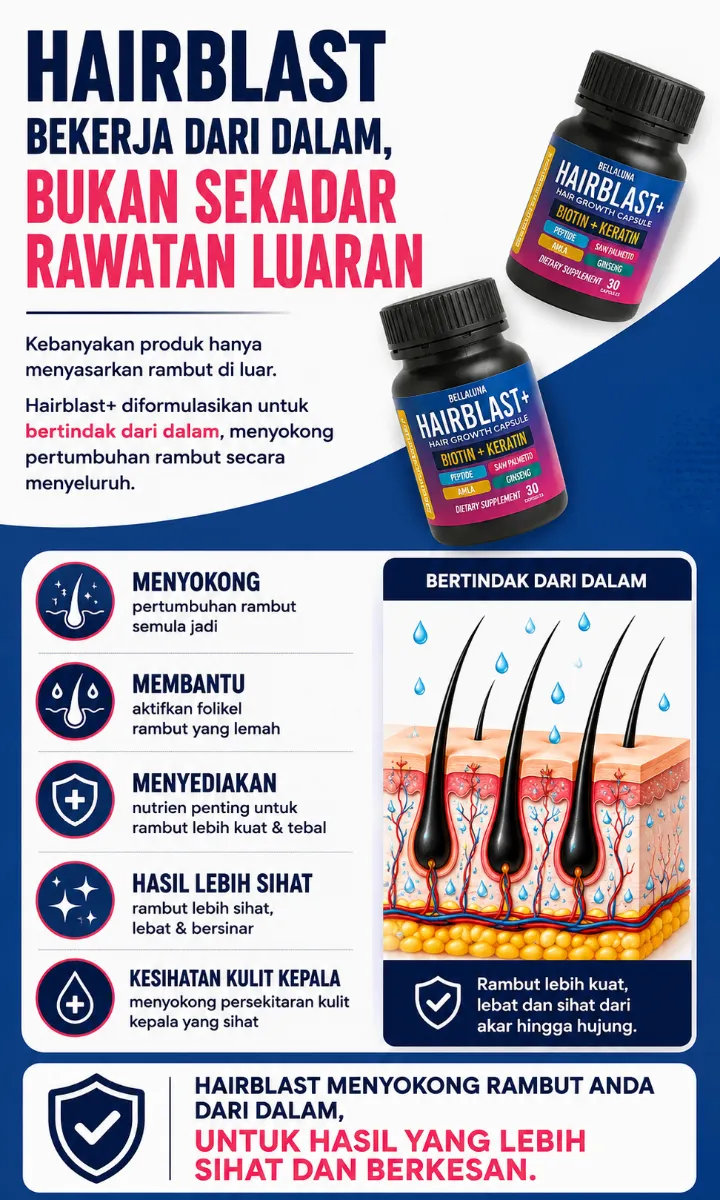 Kulit kepala nampak