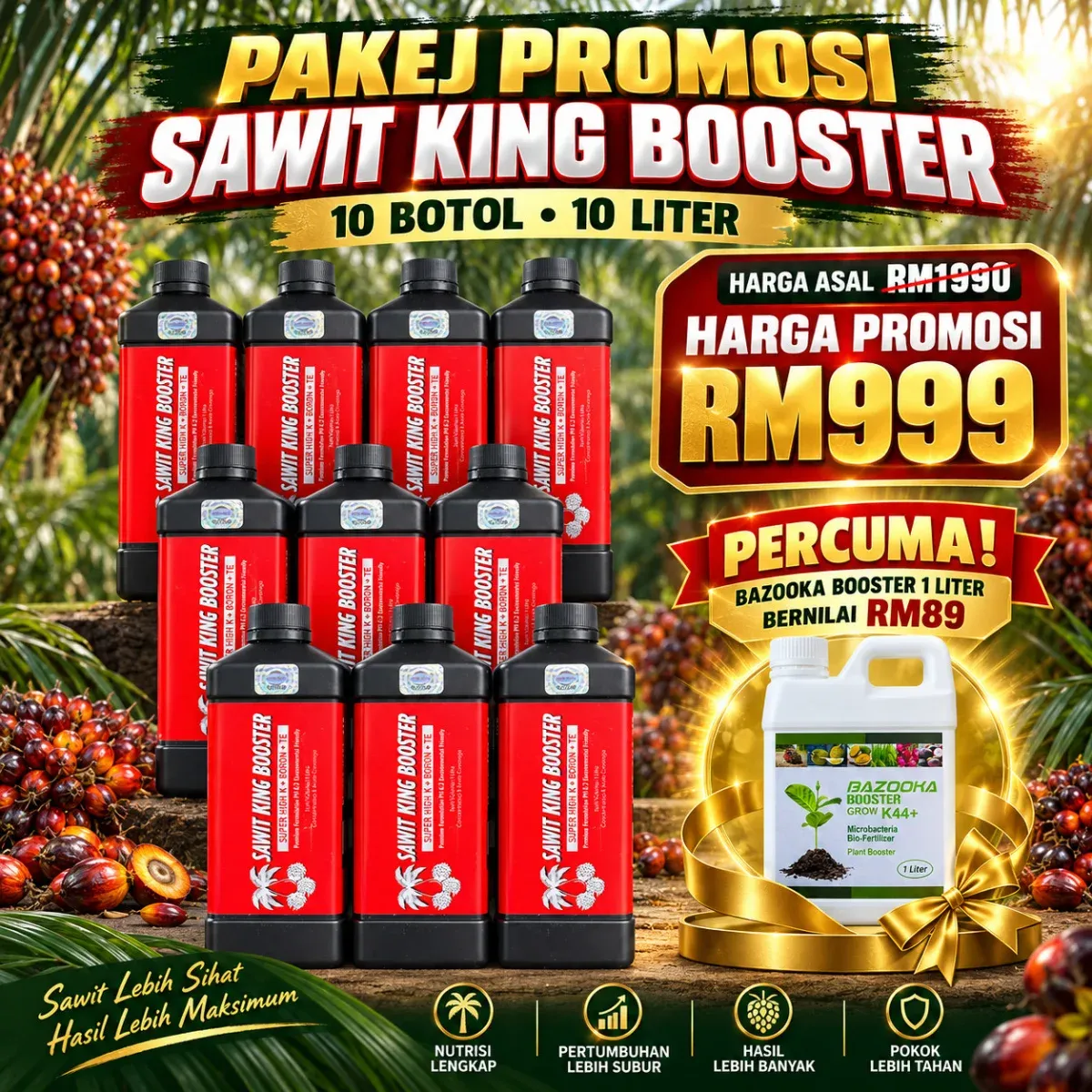 10 Botol Sawit King Booster