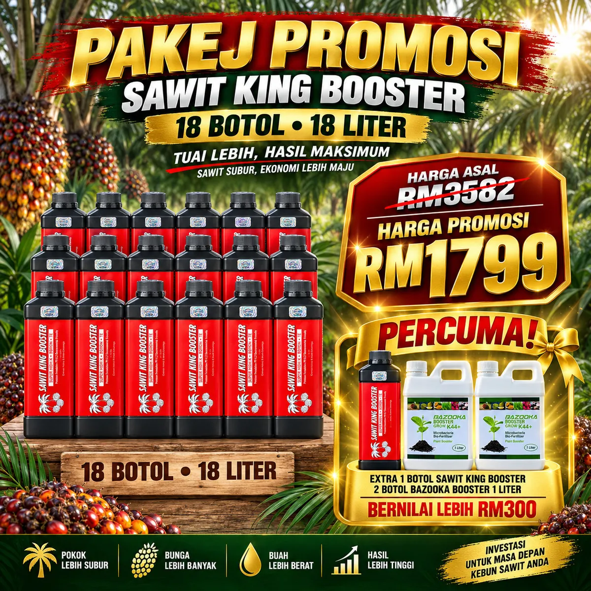 18 Botol Sawit King Booster