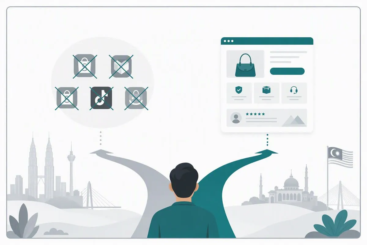 Peniaga jual online melalui salespage sendiri